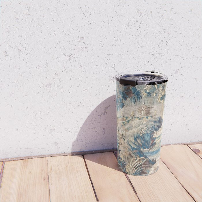 Antique 18th Century Chinoiserie Temple Aubusson Tapestry Travel Mug Gallery Image 4