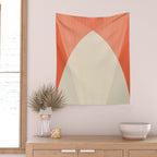Cecilia Shapes III - Bright Red Wall Tapestry Gallery Image 2
