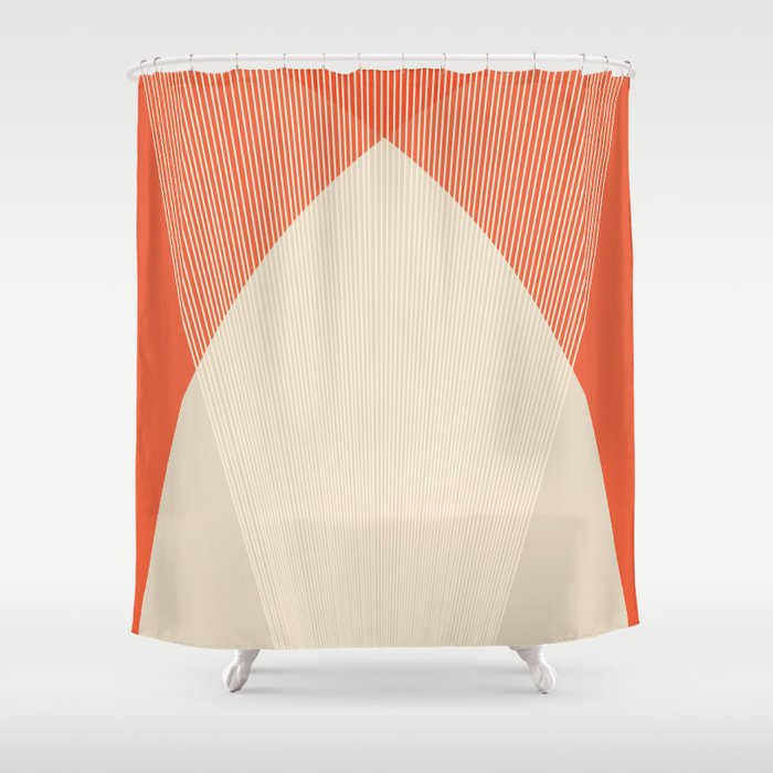 Cecilia Shapes III - Bright Red Shower Curtain Gallery Image 1