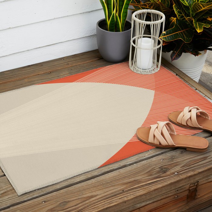 Cecilia Shapes III - Bright Red Outdoor Rug Gallery Image 2