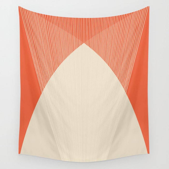 Cecilia Shapes III - Bright Red Wall Tapestry Gallery Image 1