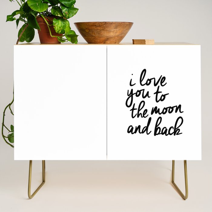 I Love You to the Moon and Back black-white kids room typography poster home wall decor canvas Credenza Gallery Image 1