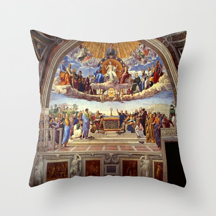 Raphael The Disputation of the Holy Sacrament  Throw Pillow Gallery Image 6