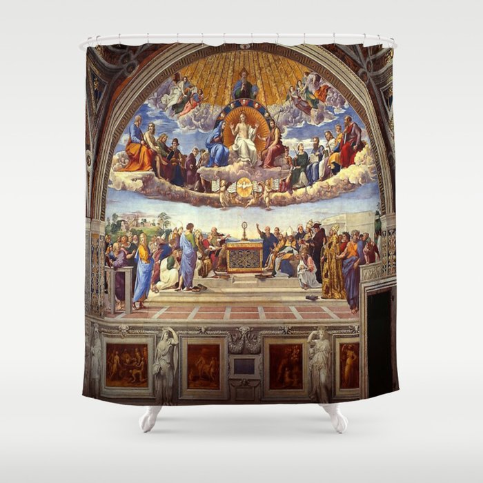Raphael The Disputation of the Holy Sacrament  Shower Curtain Gallery Image 1