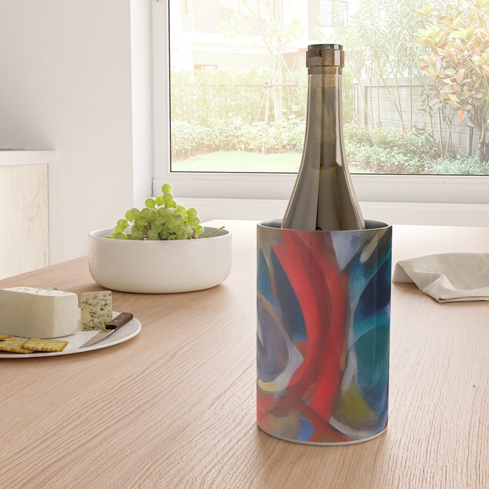 Abstract Cubist Art Storm inside my head by Emmanuel Signorino Wine Chiller Gallery Image 4
