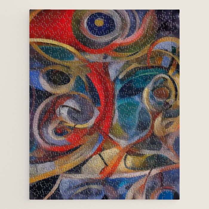 Abstract Cubist Art Storm inside my head by Emmanuel Signorino Jigsaw Puzzle Gallery Image 1
