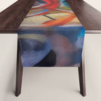 Abstract Cubist Art Storm inside my head by Emmanuel Signorino Table Runner Gallery Image 1