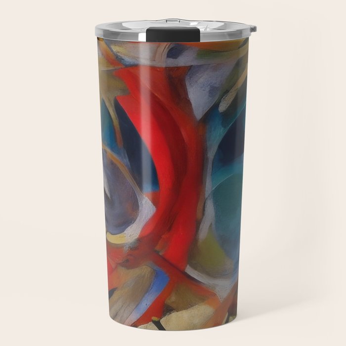 Abstract Cubist Art Storm inside my head by Emmanuel Signorino Travel Mug Gallery Image 1