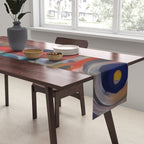 Abstract Cubist Art Storm inside my head by Emmanuel Signorino Table Runner Gallery Image 2