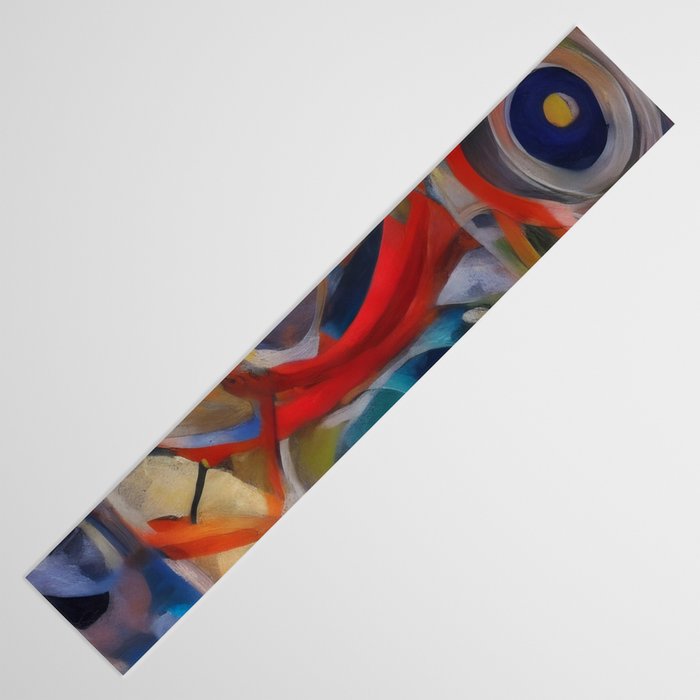 Abstract Cubist Art Storm inside my head by Emmanuel Signorino Table Runner Gallery Image 3