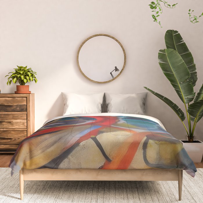 Abstract Cubist Art Storm inside my head by Emmanuel Signorino Comforter Gallery Image 3