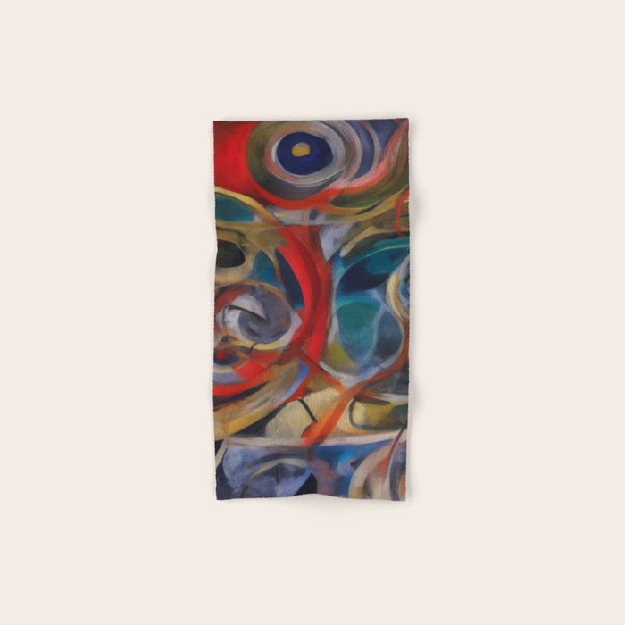Abstract Cubist Art Storm inside my head by Emmanuel Signorino Bath Towel Gallery Image 1
