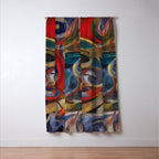 Abstract Cubist Art Storm inside my head by Emmanuel Signorino Window Curtain Gallery Image 3