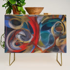 Abstract Cubist Art Storm inside my head by Emmanuel Signorino Credenza Gallery Image 1