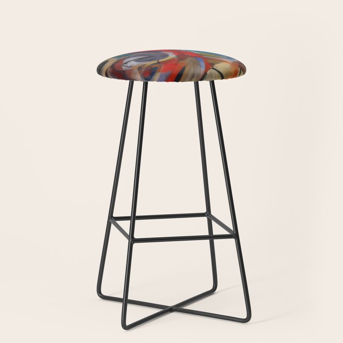 Abstract Cubist Art Storm inside my head by Emmanuel Signorino Stool Gallery Image 1