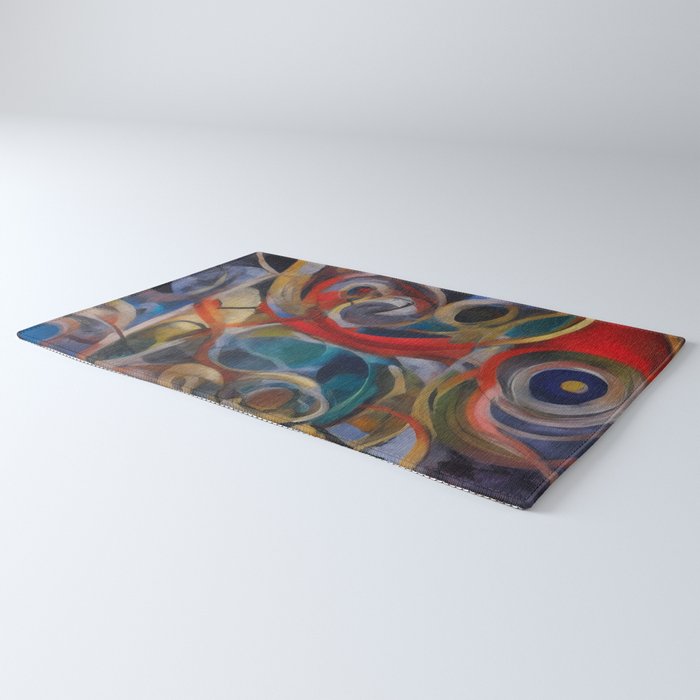 Abstract Cubist Art Storm inside my head by Emmanuel Signorino Rug Gallery Image 3