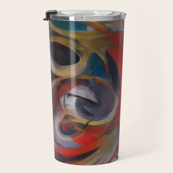 Abstract Cubist Art Storm inside my head by Emmanuel Signorino Travel Mug Gallery Image 3