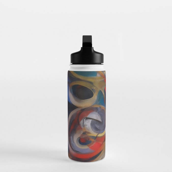 Abstract Cubist Art Storm inside my head by Emmanuel Signorino Water Bottle Gallery Image 3