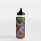 Abstract Cubist Art Storm inside my head by Emmanuel Signorino Water Bottle Gallery Image 3