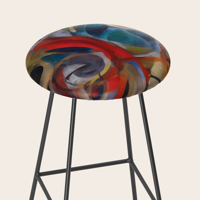Abstract Cubist Art Storm inside my head by Emmanuel Signorino Stool Gallery Image 2