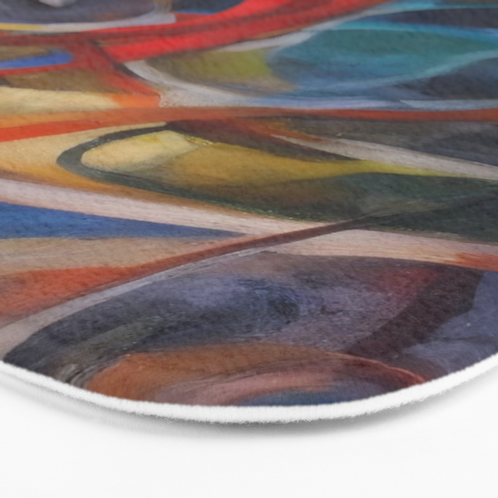 Abstract Cubist Art Storm inside my head by Emmanuel Signorino Bath Mat Gallery Image 3