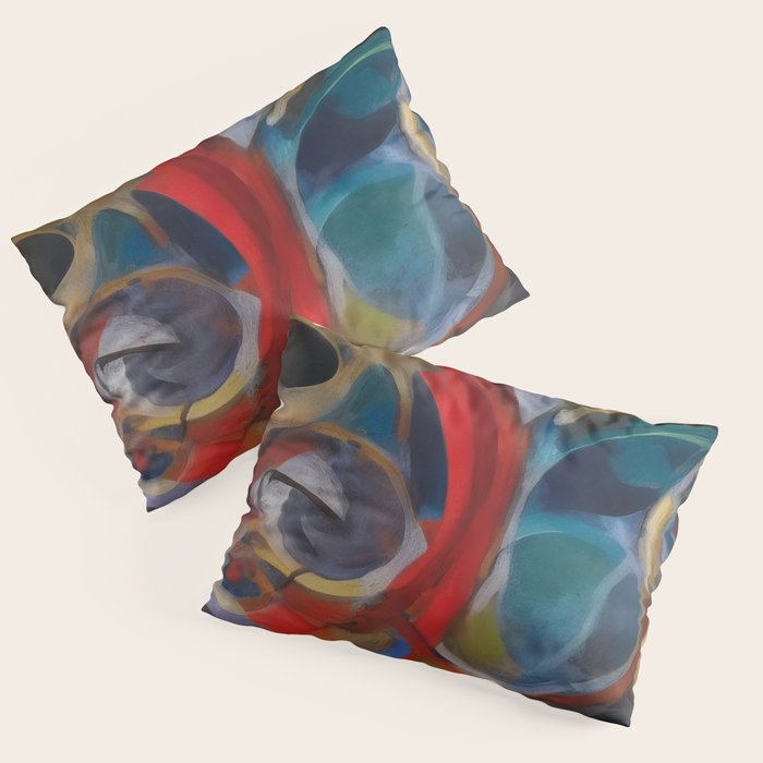 Abstract Cubist Art Storm inside my head by Emmanuel Signorino Pillow Sham Gallery Image 1