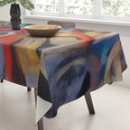 Abstract Cubist Art Storm inside my head by Emmanuel Signorino Tablecloth Gallery Image 3