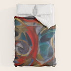 Abstract Cubist Art Storm inside my head by Emmanuel Signorino Duvet Cover Gallery Image 6