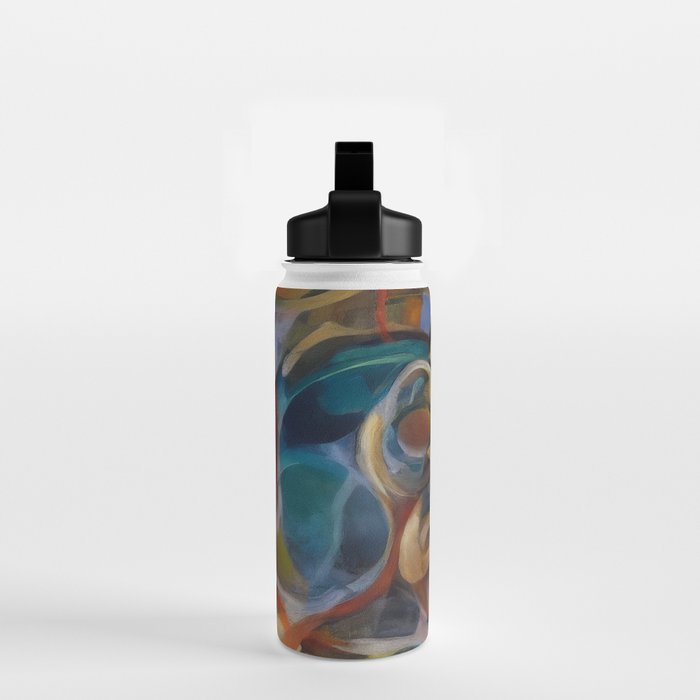 Abstract Cubist Art Storm inside my head by Emmanuel Signorino Water Bottle Gallery Image 2