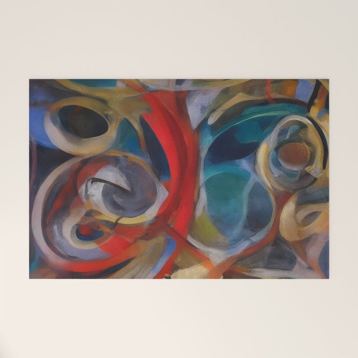Abstract Cubist Art Storm inside my head by Emmanuel Signorino Welcome Mat Gallery Image 1