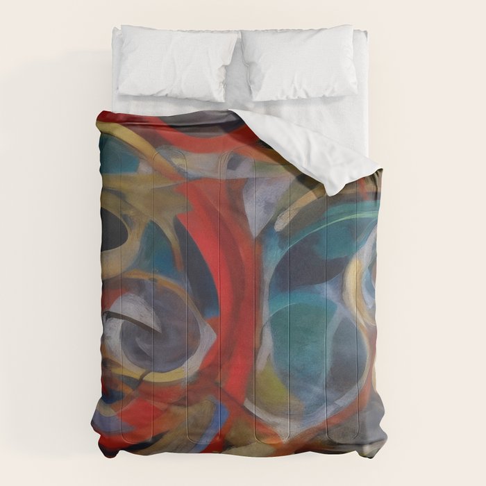Abstract Cubist Art Storm inside my head by Emmanuel Signorino Comforter Gallery Image 6