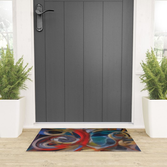 Abstract Cubist Art Storm inside my head by Emmanuel Signorino Welcome Mat Gallery Image 3