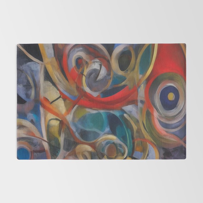 Abstract Cubist Art Storm inside my head by Emmanuel Signorino Rug Gallery Image 2