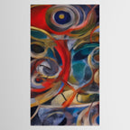Abstract Cubist Art Storm inside my head by Emmanuel Signorino Tablecloth Gallery Image 2