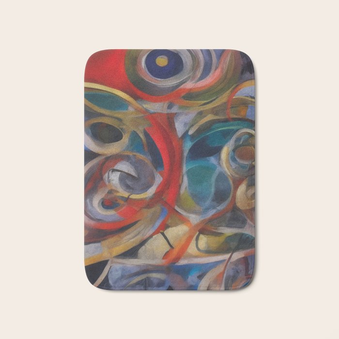 Abstract Cubist Art Storm inside my head by Emmanuel Signorino Bath Mat Gallery Image 1