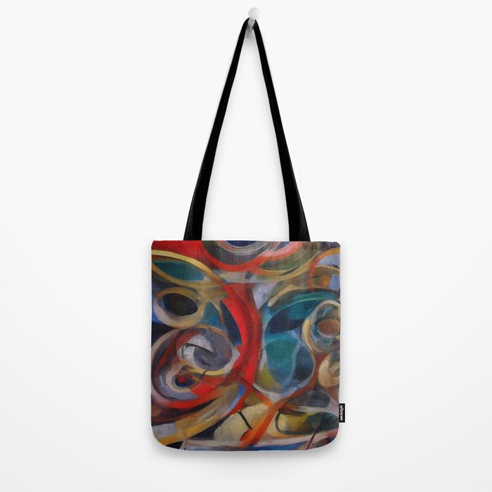 Abstract Cubist Art Storm inside my head by Emmanuel Signorino Tote Bag Gallery Image 2