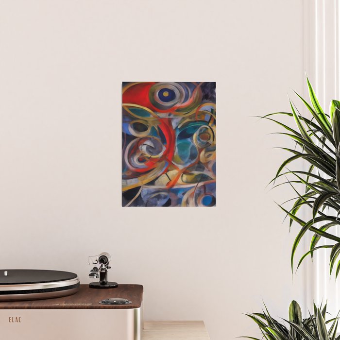 Abstract Cubist Art Storm inside my head by Emmanuel Signorino Poster Gallery Image 2