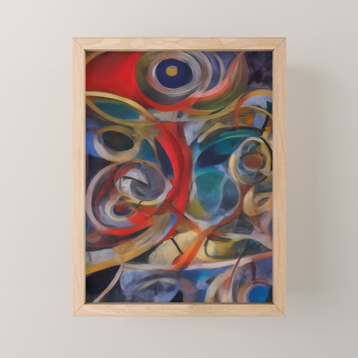 Abstract Cubist Art Storm inside my head by Emmanuel Signorino Mini Art Print Gallery Image 1