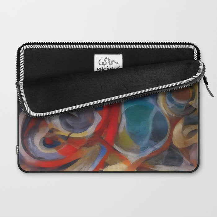 Abstract Cubist Art Storm inside my head by Emmanuel Signorino Laptop Sleeve Gallery Image 2