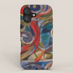 Abstract Cubist Art Storm inside my head by Emmanuel Signorino iPhone Case Gallery Image 1