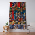 Abstract Cubist Art Storm inside my head by Emmanuel Signorino Window Curtain Gallery Image 5