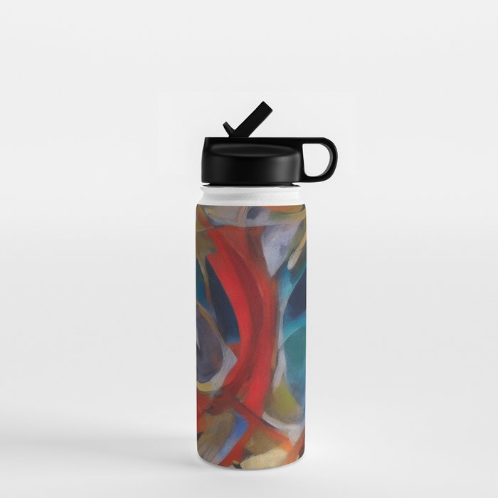 Abstract Cubist Art Storm inside my head by Emmanuel Signorino Water Bottle Gallery Image 1
