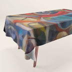 Abstract Cubist Art Storm inside my head by Emmanuel Signorino Tablecloth Gallery Image 1