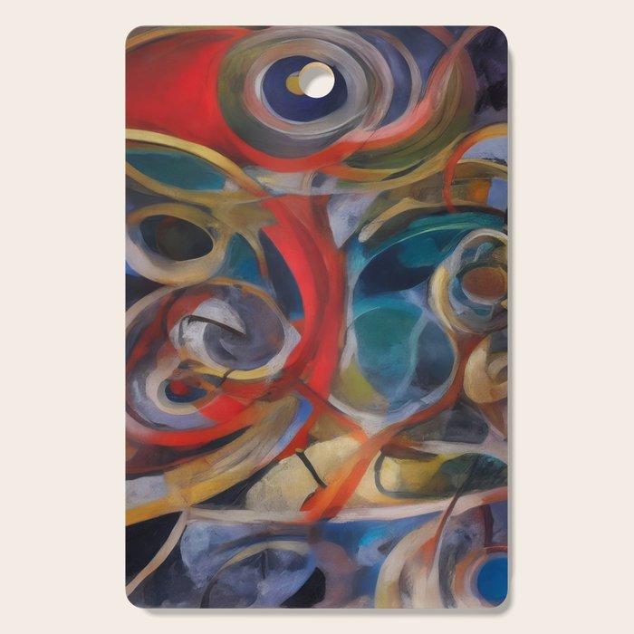 Abstract Cubist Art Storm inside my head by Emmanuel Signorino Cutting Board Gallery Image 1