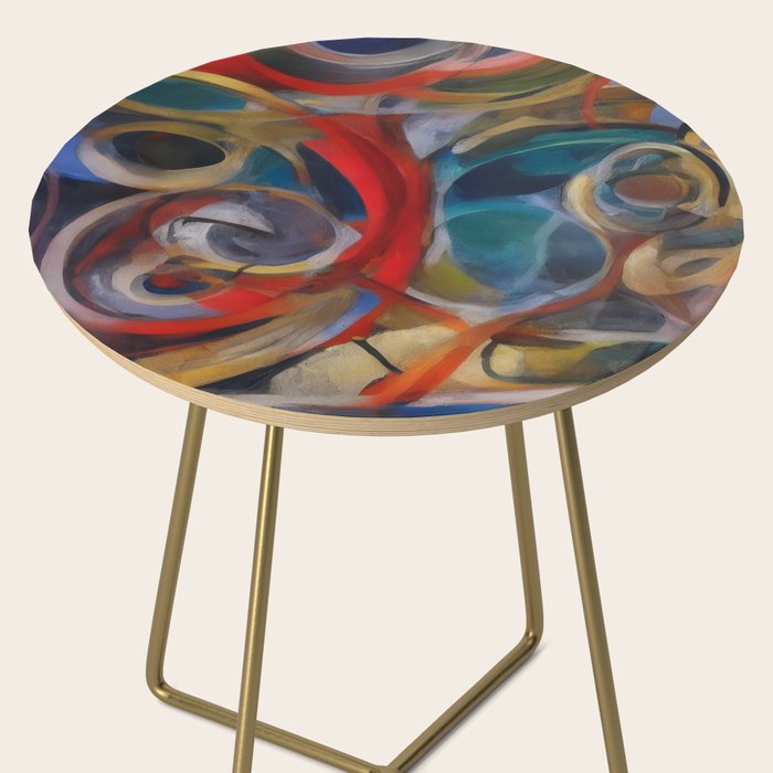 Abstract Cubist Art Storm inside my head by Emmanuel Signorino Side Table Gallery Image 2