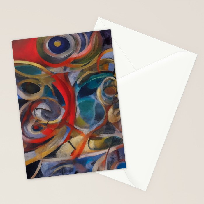 Abstract Cubist Art Storm inside my head by Emmanuel Signorino Stationery Card Gallery Image 2