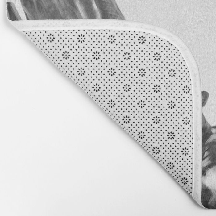 Bubble Gum Moose in Black and White Bath Mat Gallery Image 2