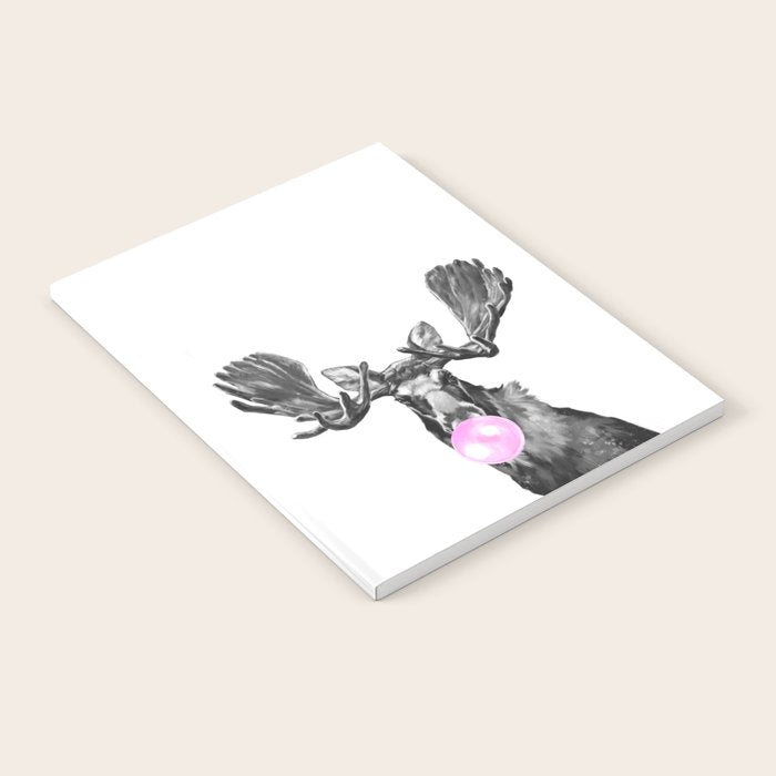 Bubble Gum Moose in Black and White Notebook Gallery Image 2