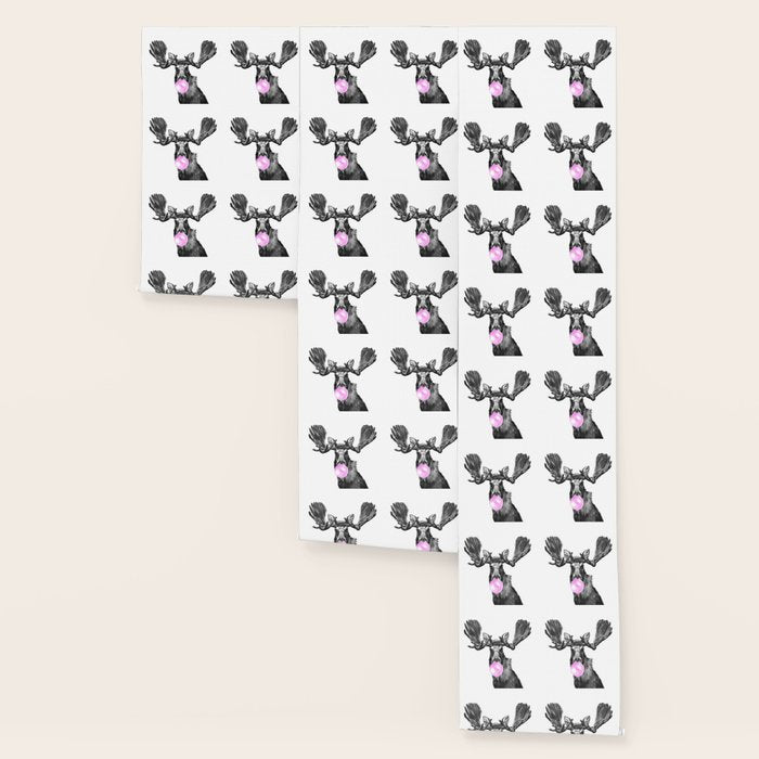Bubble Gum Moose in Black and White Wallpaper Gallery Image 3
