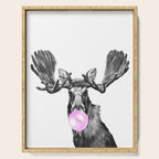 Bubble Gum Moose in Black and White Serving Tray Gallery Image 1